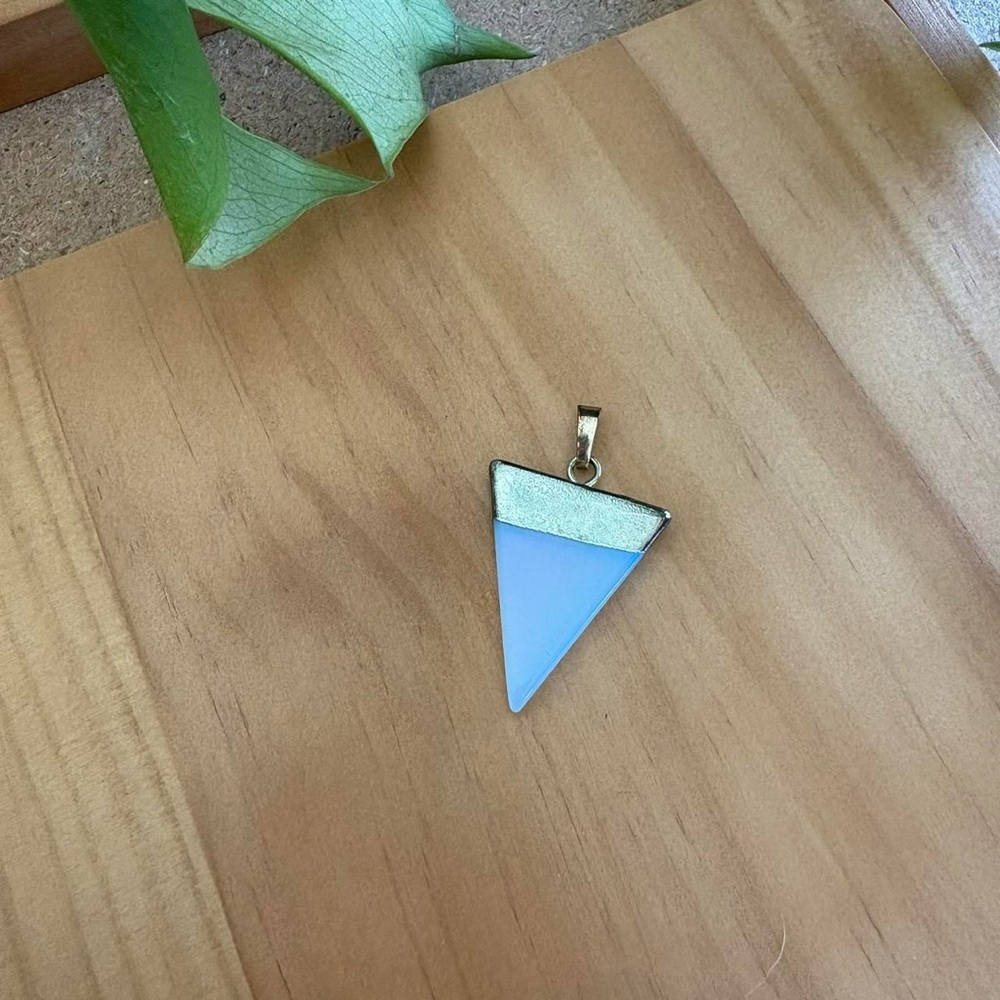 Elegant Blue and Silver Triangle Pendant